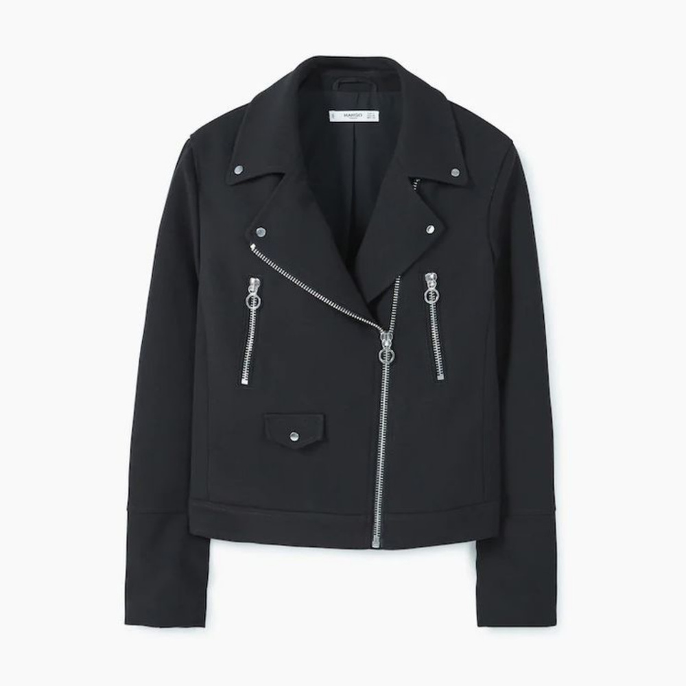 Mango Nancy Zipped Biker Jacket Gem